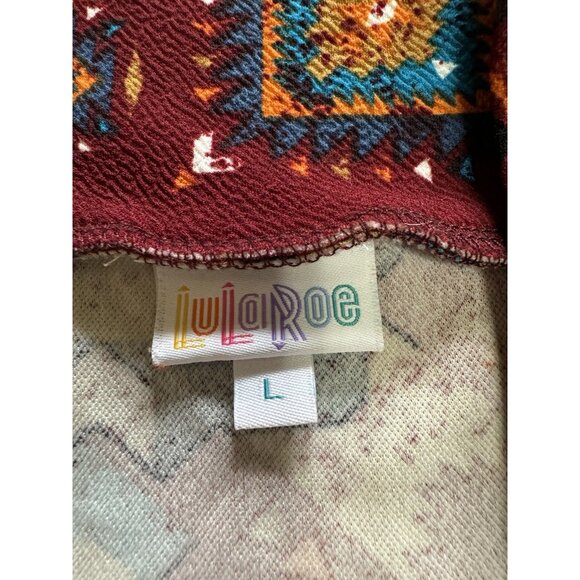 LuLaRoe Womens Size Large Skirt Spun Polyester Aztec Western Colorful Country - Picture 3 of 10